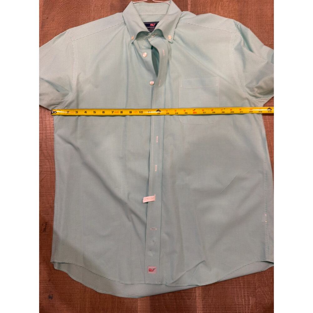 Vineyard Vines Shirt Mens Extra Large Green Check Button Up Whale Logo Murray - Picture 4 of 5